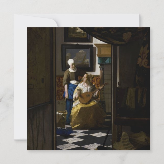 Cartão De Agradecimento Johannes Vermeer - A Carta do Amor (Frente)