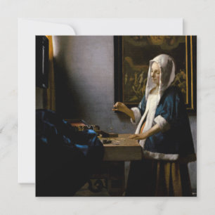 Cartão De Agradecimento Johannes Vermeer - Mulher Equilibrando