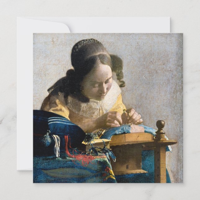 Cartão De Agradecimento Johannes Vermeer - O Lacemaker (Frente)