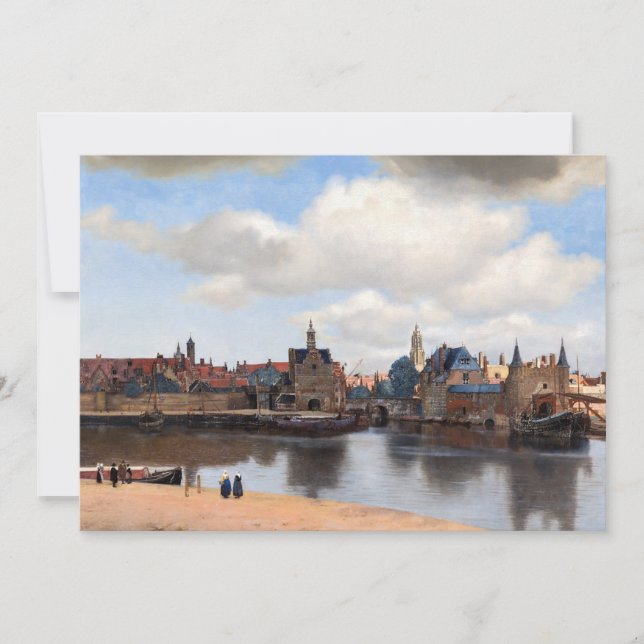 Cartão De Agradecimento Johannes Vermeer - Visão de Delft (Frente)