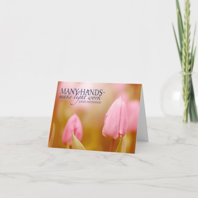 Cartão De Agradecimento John Heywood Inspirational Cote "Trabalho em equip (Frente)