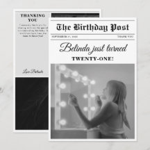 Jornais de aniversário diversão Foto em preto e br