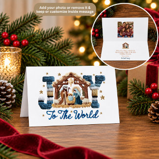 Cartão De Agradecimento Joy to the World Nativity Scene Christmas Card