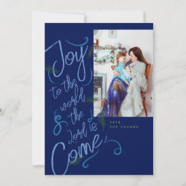 Cartão De Agradecimento Joy To The World Photo Christmas Card