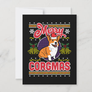 Cartão De Agradecimento Joyeux Corgmas Ugly Christmas Corgi Dog Lover