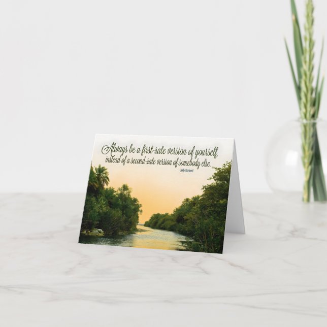 Cartão De Agradecimento Judy Garland Inspirational Cote "Primeira taxa" (Frente)