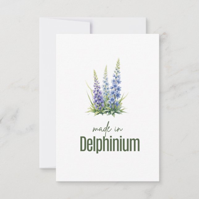 Cartão De Agradecimento July Delphinium Birth Flower Flat Thank You Card (Frente)