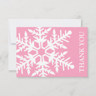 Cartão de Agradecimento Jumbo Snowflake (Rosa / Br
