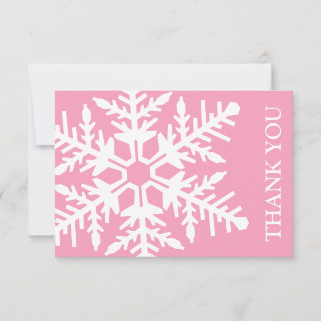 Cartão de Agradecimento Jumbo Snowflake (Rosa / Br (Frente)