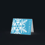 Cartão De Agradecimento Jumbo Snowflake Thank You Card (Blue / White)<br><div class="desc">Jumbo Snowflake Thank You Card (Blue / White)... This chic and elegant thank you note card is the perfect way to say thank you for all of those Christmas gifts, for the winter birthday gifts, or for a winter wonderland wedding. The design features a jumbo snowflake. See WindyCityStationery.com for our...</div>