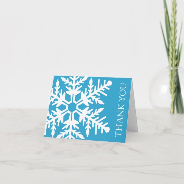 Cartão De Agradecimento Jumbo Snowflake Thank You Card (Blue / White) (Frente)