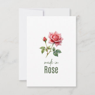 Cartão De Agradecimento June Rose Birth Flower Flat Thank You Card