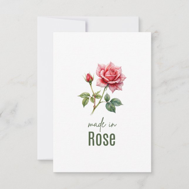 Cartão De Agradecimento June Rose Birth Flower Flat Thank You Card (Frente)