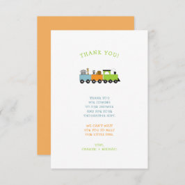 Cartão De Agradecimento JUNGLE ANIMAL TRAIN chá de fraldas, obrigado