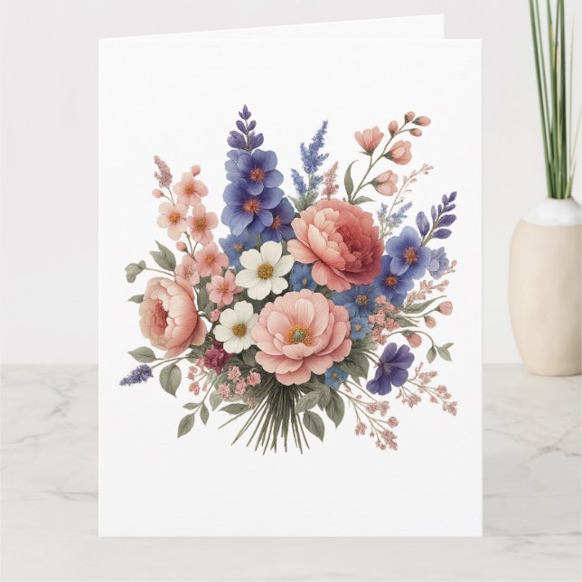 Cartão De Agradecimento Just a Little Note Elegant Floral Greeting Card (Frente)