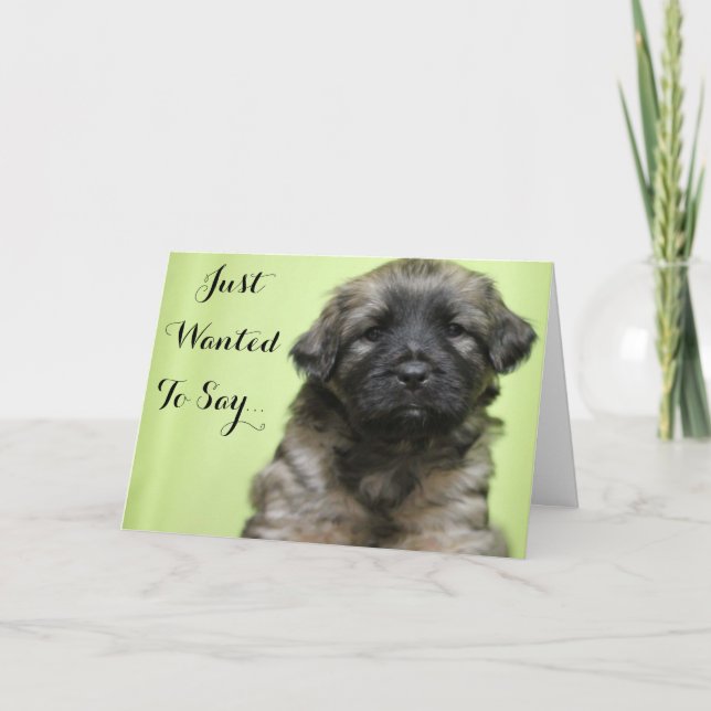 Cartão De Agradecimento Just Wanted To Say Thank you Puppy Card (Frente)