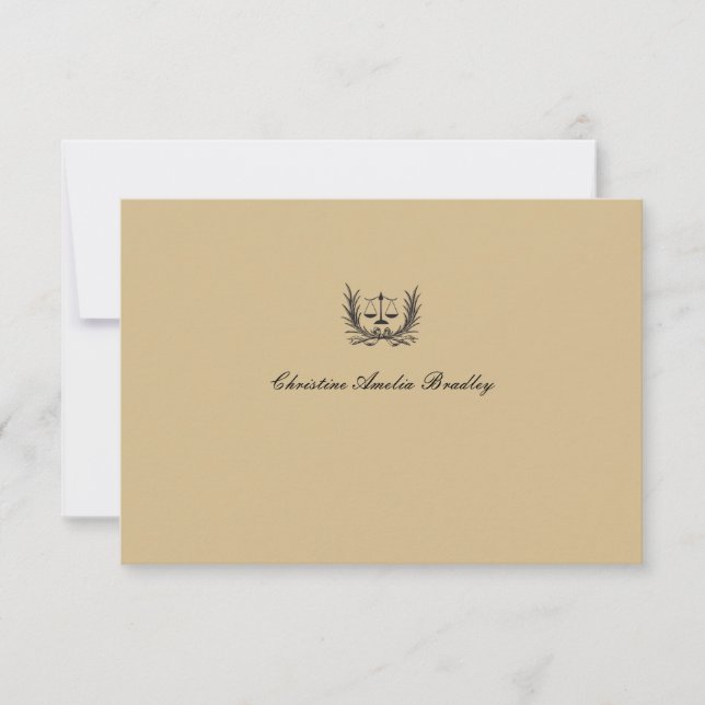 Cartão De Agradecimento Justiça Notecard personalizado grinalda/obrigado (Frente)