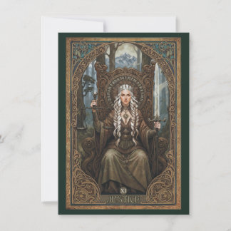 Cartão De Agradecimento Justice Tarot Art Flat Thank You Card
