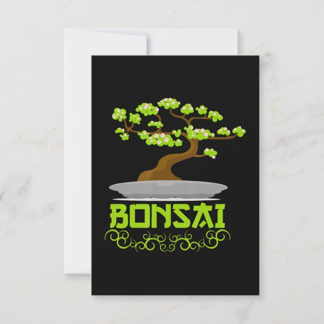 Cartão De Agradecimento Kanji Japonês Bonsai Tree (Frente)