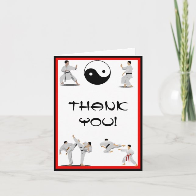 Cartão De Agradecimento Karate Thank You Note Card (Frente)