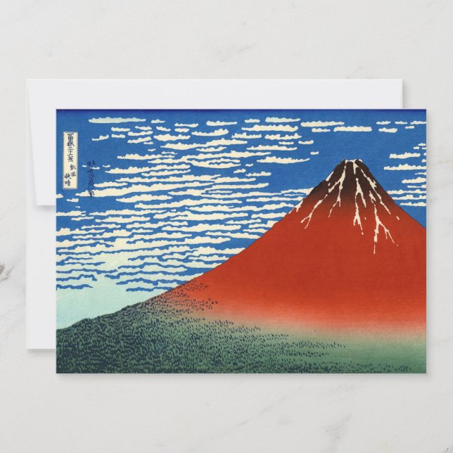 Cartão De Agradecimento Katsushika Hokusai - Vento fino, Bom dia (Frente)