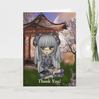 Cartão De Agradecimento Kawaii China Doll Card