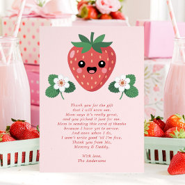 Cartão De Agradecimento Kawaii Strawberry Baby Shower Thank You Card