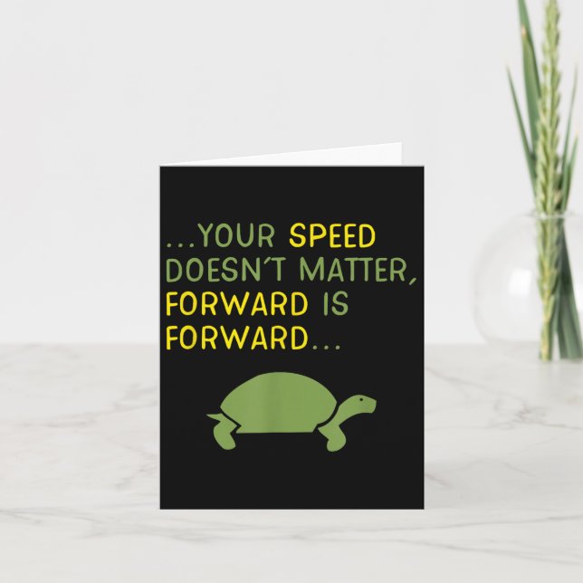 Cartão De Agradecimento Keep Moving Forward Turtle - Sitive Motivational M (Frente)