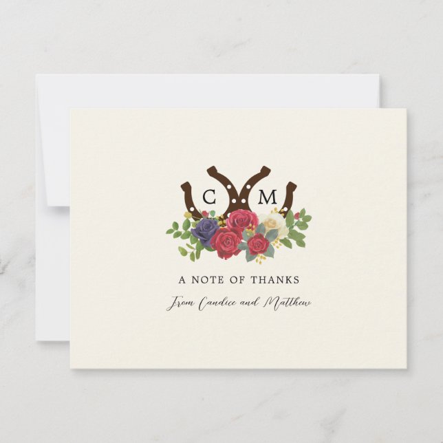 Cartão De Agradecimento Kentucky Derby Inspirou o Casamento (Frente)