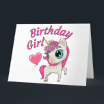 Cartão De Agradecimento Kids Birthday Invitation Party Girl Anime Unicorn<br><div class="desc">Ladies and youth birthday party girl colorful pink-themed graphic with cute anime unicorn illustrated cartoon.
Perfect sweet present idea for kids,  daughters,  moms and all ladies celebrating their bday. Available online only.</div>
