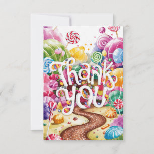 Cartão de agradecimento Kids Children Candyland