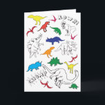 Cartão De Agradecimento Kids Dinosaur Birthday Card<br><div class="desc">Colorful Dinosaur Card: perfect not only for birthdays,  but may also be repurposed as invitations,  thank-you cards,  get well soon or casual greetings. Customize it by adding your own message inside.</div>