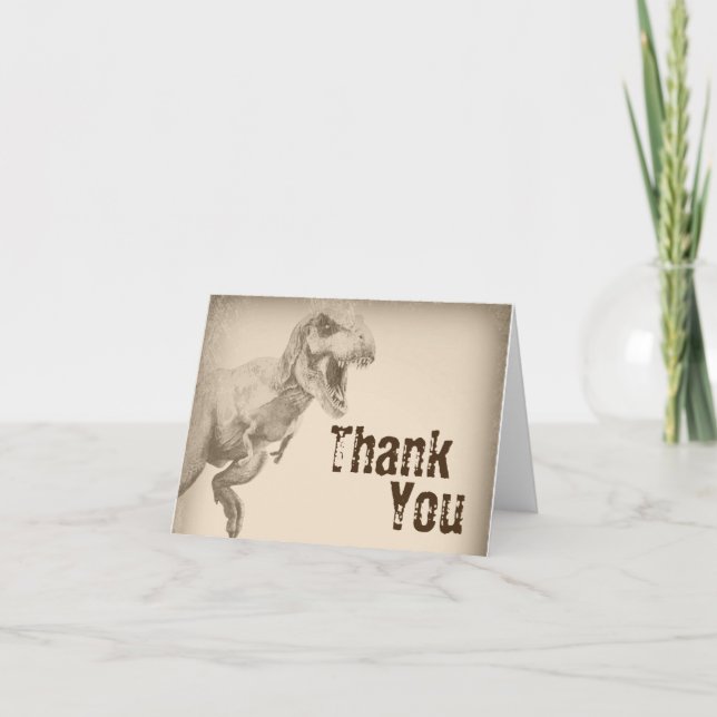 Cartão De Agradecimento Kids Dinosaur Thank You Cards for Boys (Frente)