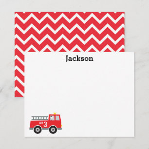 Cartão De Agradecimento Kids Fire Truck