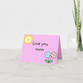 Cartão De Agradecimento Kids "Love You Mom" Cute Mother's Day/Birthday