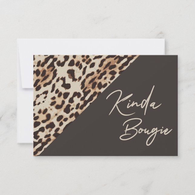 Cartão De Agradecimento Kinda Bougie Brown Leopardprint (Frente)