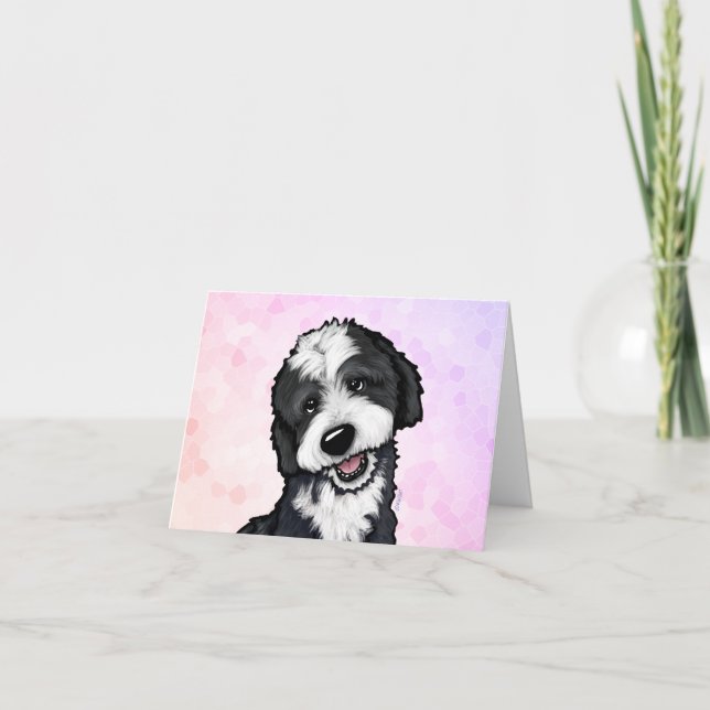 Cartão De Agradecimento KiniArt Bernadoodle (Frente)