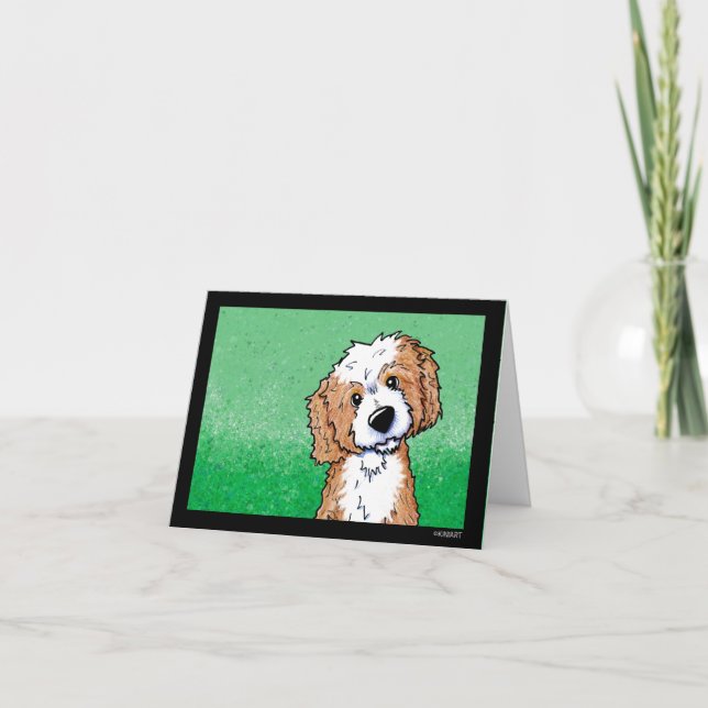 Cartão De Agradecimento KiniArt Goldendoodle (Frente)