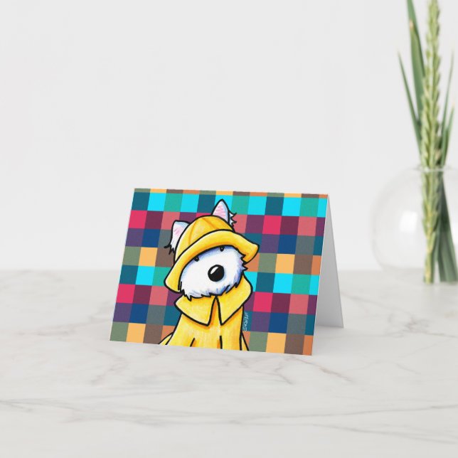 Cartão De Agradecimento KiniArt Raincoat Westie (Frente)