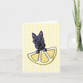 Cartão De Agradecimento KiniArt Scottie Lemon Cream Gingham