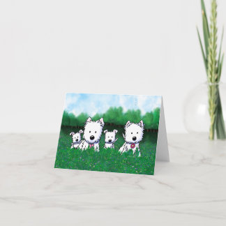 Cartão De Agradecimento KiniArt Westie Family Note Card