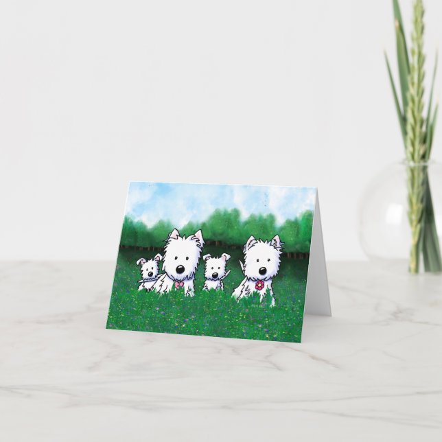Cartão De Agradecimento KiniArt Westie Family Note Card (Frente)