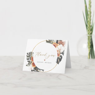 Cartão De Agradecimento KINSLEY Boho Terracotta Floral Dry Palm Folaf