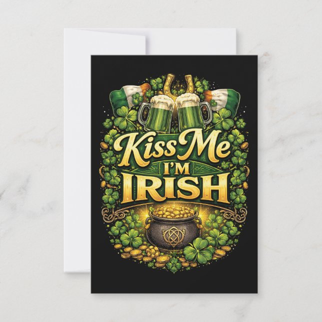 Cartão De Agradecimento Kiss Me, I’m Irish (Frente)
