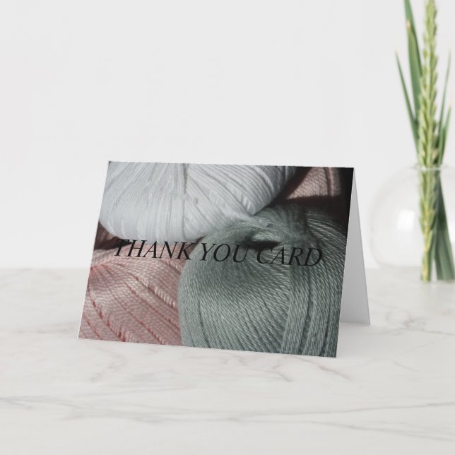 Cartão De Agradecimento Knitting Yarn Thank You Card (Frente)