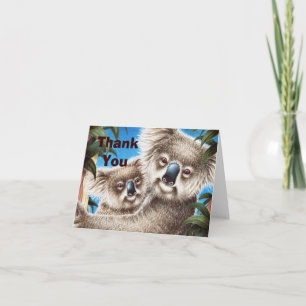 Cartão De Agradecimento Koala and Baby Thank You Note Card