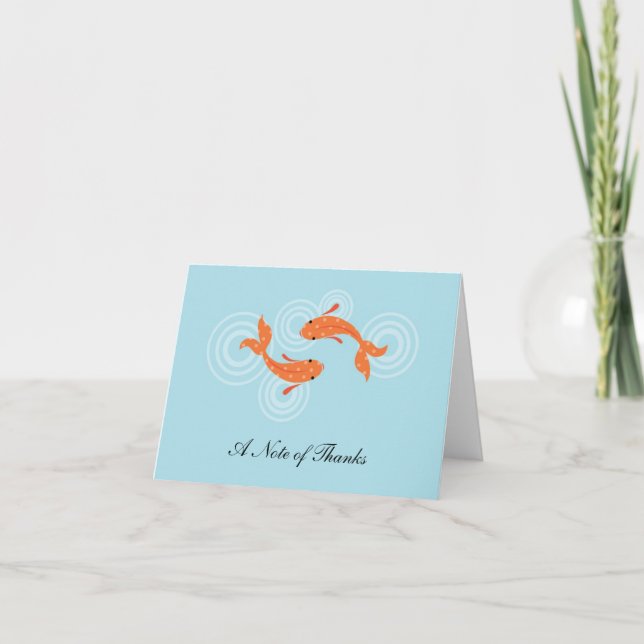 Cartão De Agradecimento Koi Fish Pond Thank You Card (Frente)