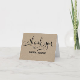 Cartão De Agradecimento Kraft Rustic Modern We Do Wedding Thank You Card