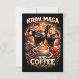 Cartão De Agradecimento Krav Maga e Café