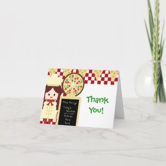 Cartão De Agradecimento KRW Pizza Party Thank You Girl